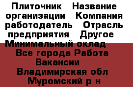 Плиточник › Название организации ­ Компания-работодатель › Отрасль предприятия ­ Другое › Минимальный оклад ­ 1 - Все города Работа » Вакансии   . Владимирская обл.,Муромский р-н